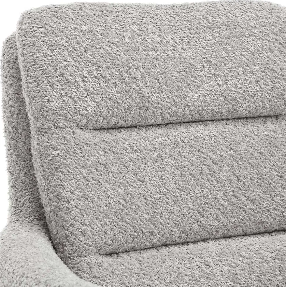 Boucle Armlehnstuhl mit Holz-Drehgestell - Udolph (2er Set)