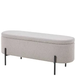 Boucle Polsterbank in Oval mit Stauraum - Buryas