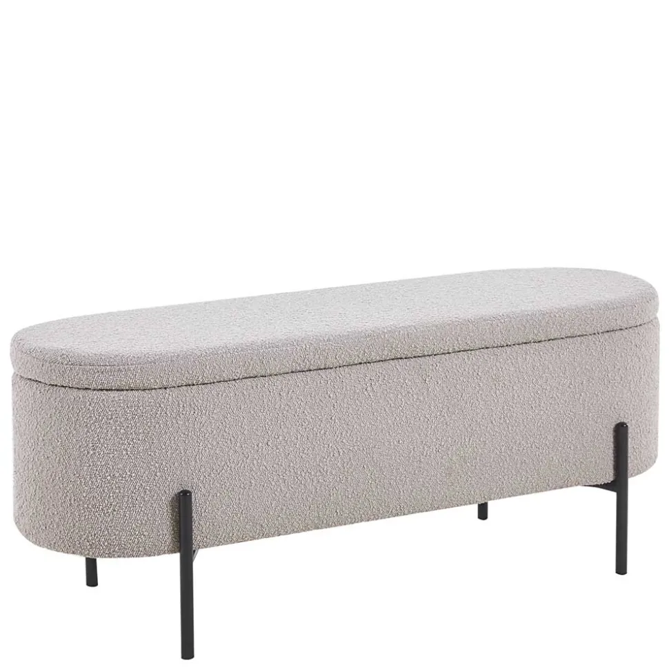 Boucle Polsterbank in Oval mit Stauraum - Buryas