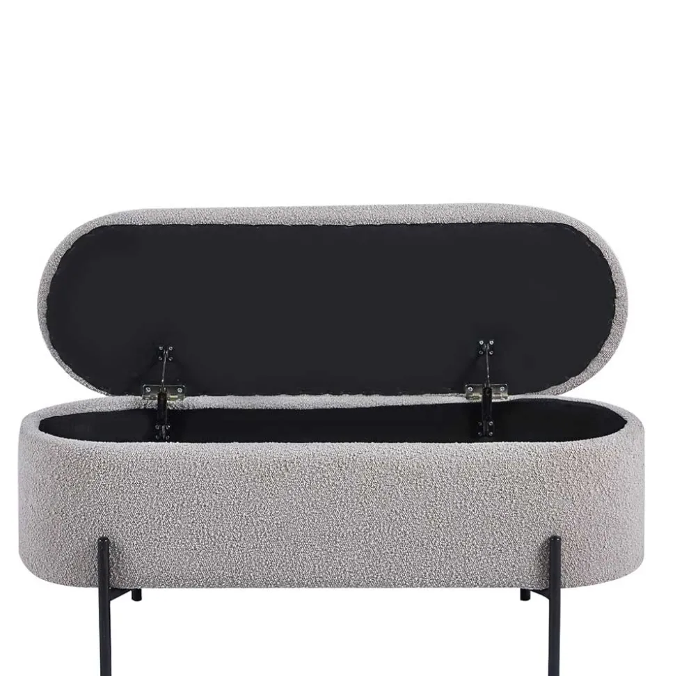 Boucle Polsterbank in Oval mit Stauraum - Buryas