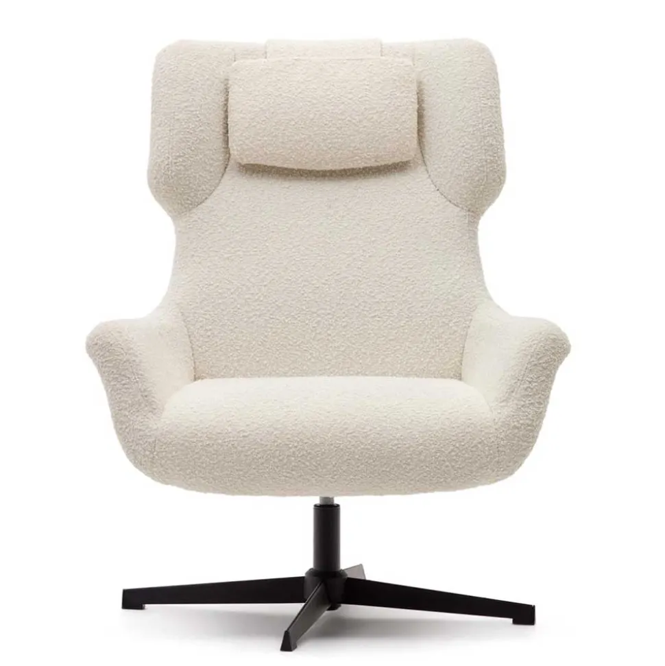 Boucle Polstersessel mit Drehgestell - Cacillo