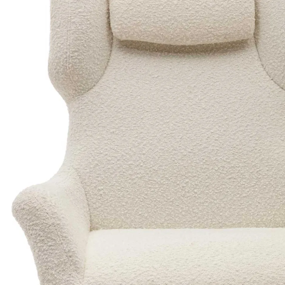 Boucle Polstersessel mit Drehgestell - Cacillo