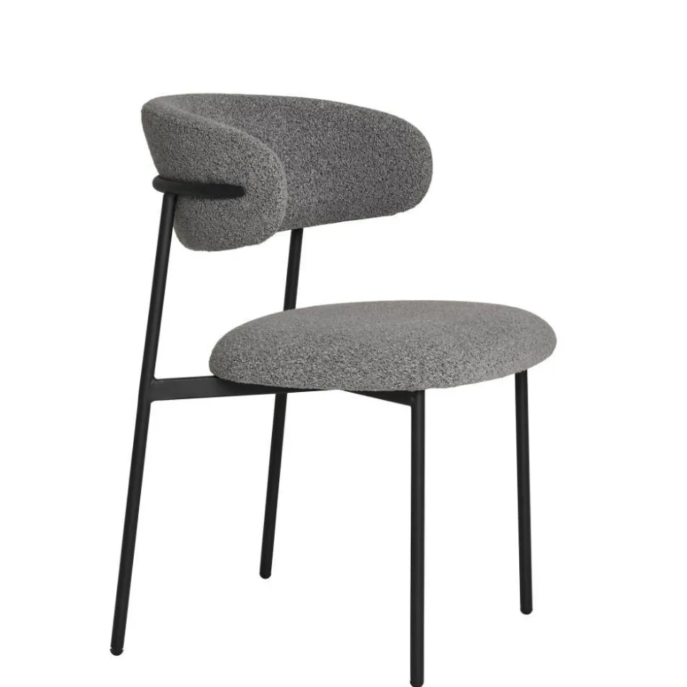 Boucle Polsterstuhl im Skandi Design - Tornado (2er Set)