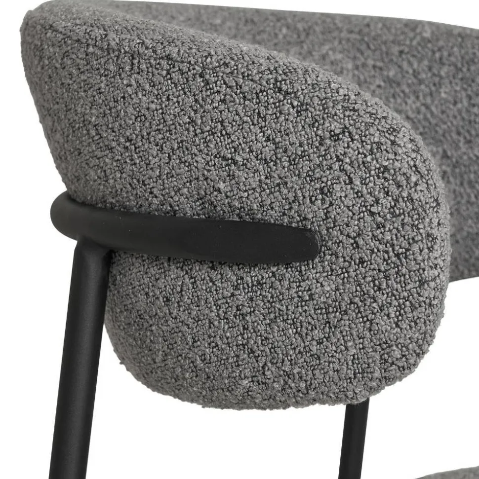 Boucle Polsterstuhl im Skandi Design - Tornado (2er Set)