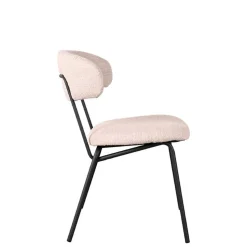 Boucle Polsterstuhl in Beigegrau - Flair (2er Set)