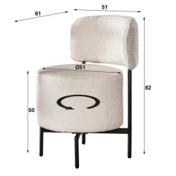 Boucle Polsterstuhl in Weiß - Tondo