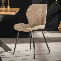 Boucle Schalenstühle in Beige - Dirava (4er Set)