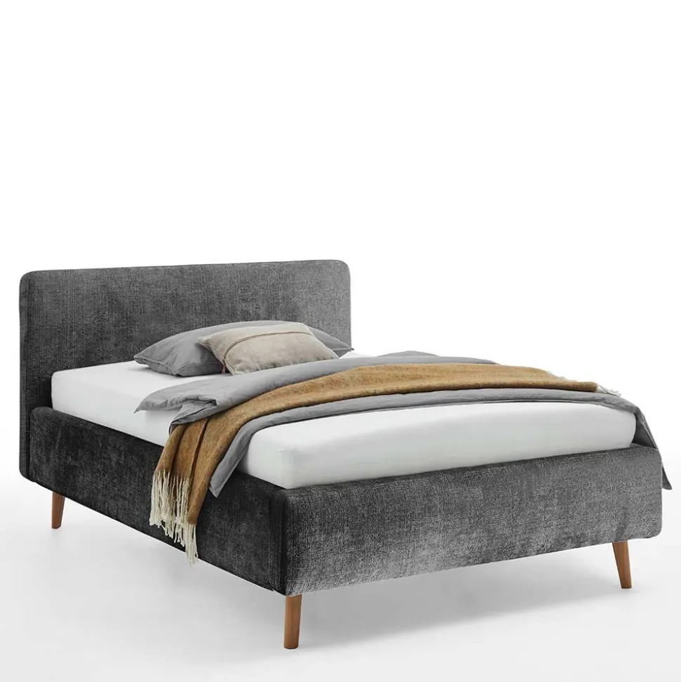 Boucle Stauraumbett in Anthrazit - Seen