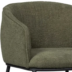 Boucle Tischsessel in Dunkelgrün - Norian