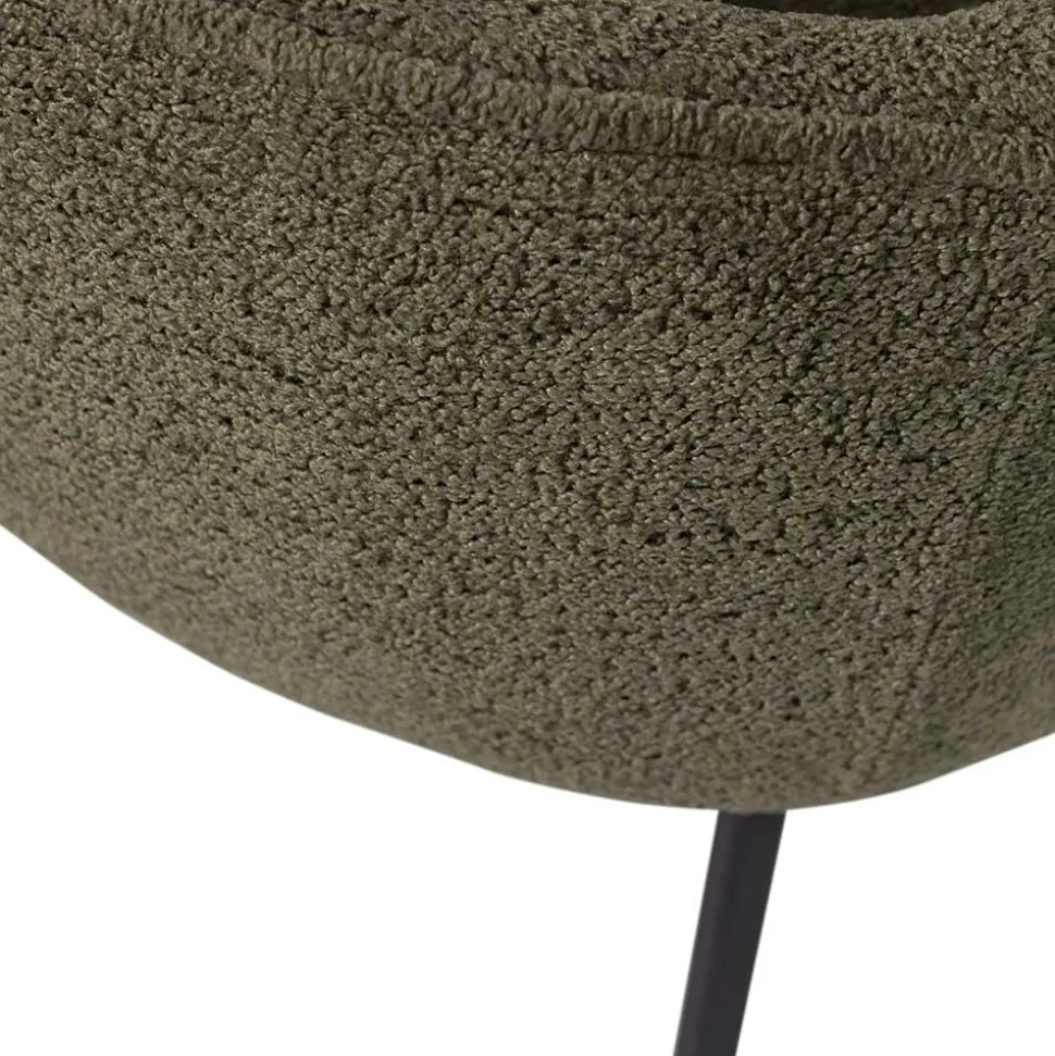 Boucle Tischsessel in Dunkelgrün - Norian