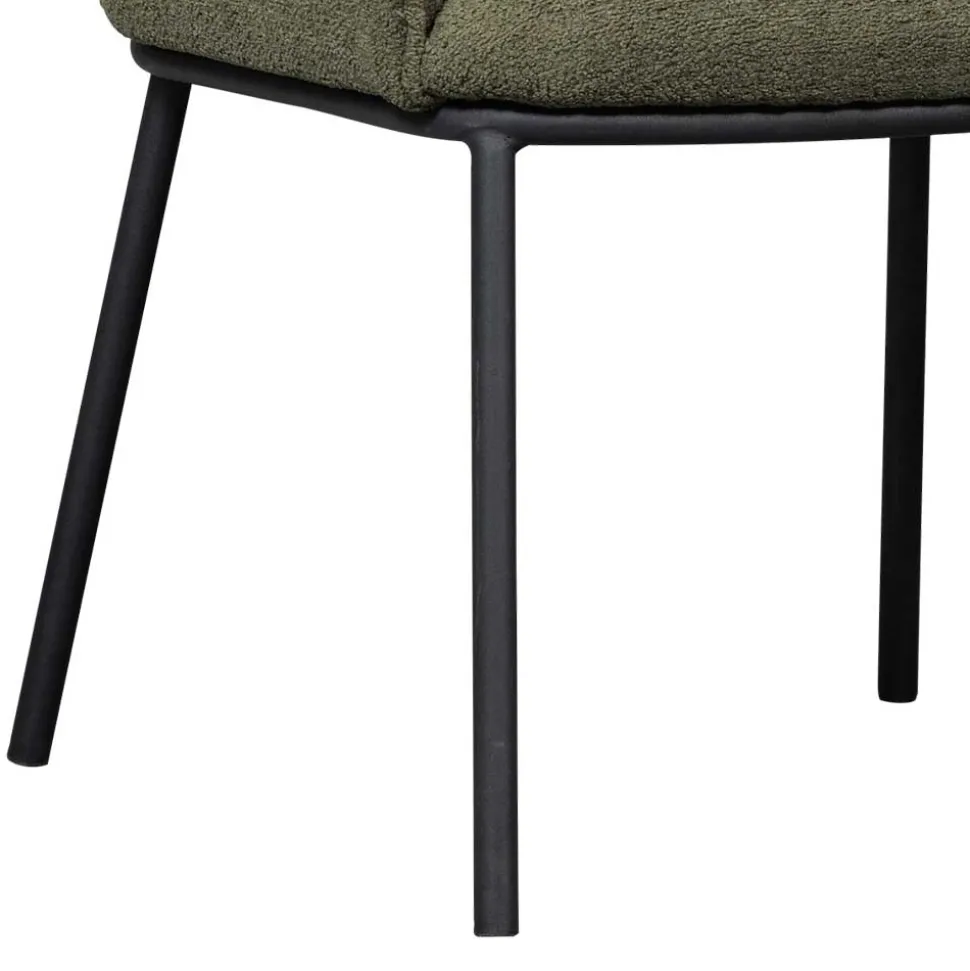 Boucle Tischsessel in Dunkelgrün - Norian