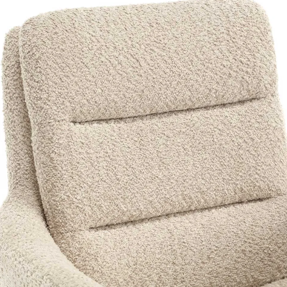 Boucle Tischsessel mit Holz Drehgestell - Corpus (2er Set)