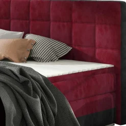 Boxbett in Bordeaux Rot und Schwarz - Mandarina