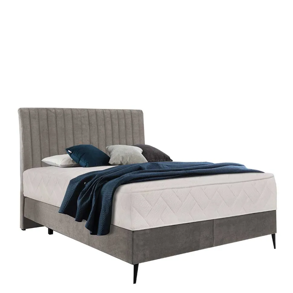 Boxspringbett in Beige Webstoff - Fiafanda