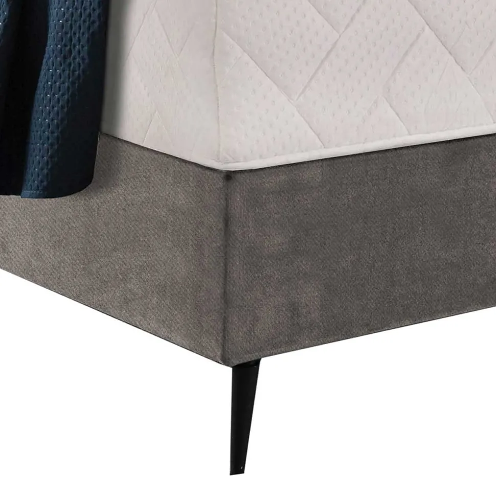 Boxspringbett in Beige Webstoff - Fiafanda