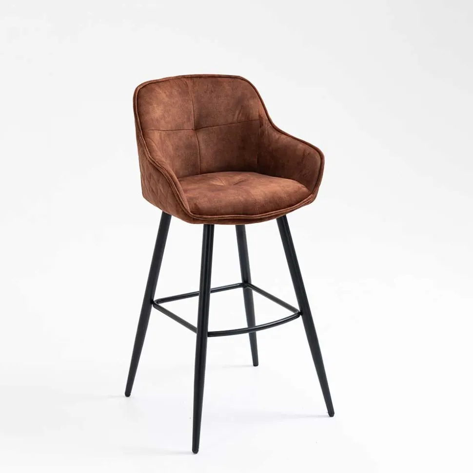 Braune Barstühle mit Armlehnen - Caballo (2er Set)