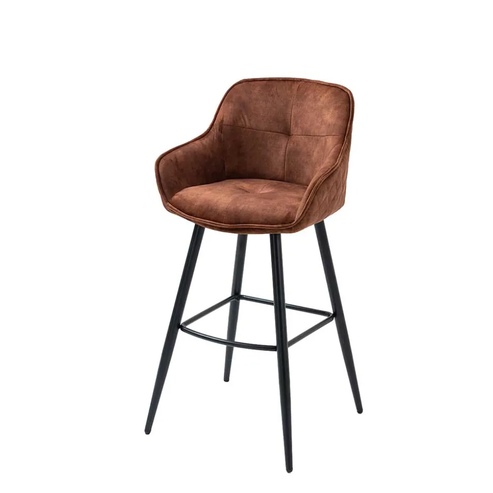 Braune Barstühle mit Armlehnen - Caballo (2er Set)