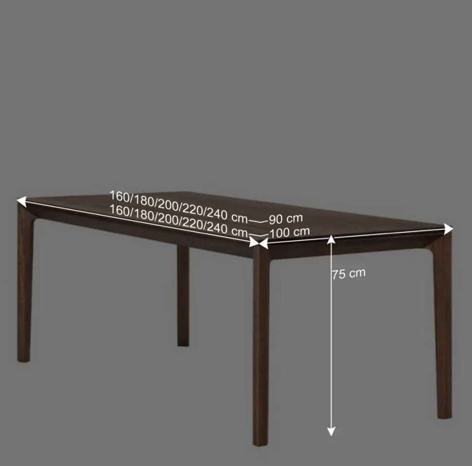 Brauner Esszimmertisch aus Nussbaum Holz - Caceres