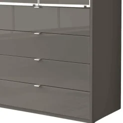 Brauner Kombi-Kleiderschrank 100 cm breit - Madita