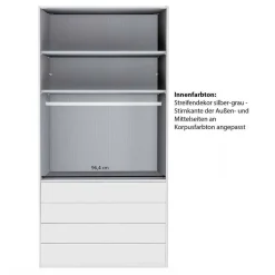 Brauner Kombi-Kleiderschrank 100 cm breit - Madita
