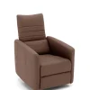 Brauner Kunstledersessel mit ausklappbarer Lehne - Resceta