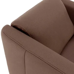 Brauner Kunstledersessel mit ausklappbarer Lehne - Resceta