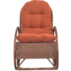 Brauner Schaukelstuhl aus Rattan Geflecht - Oktaria