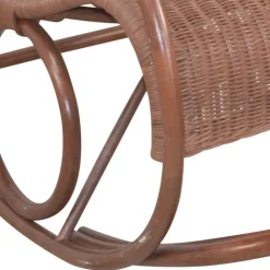 Brauner Schaukelstuhl aus lackiertem Rattan - Asalion