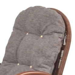 Brauner Schaukelstuhl aus lackiertem Rattan - Asalion