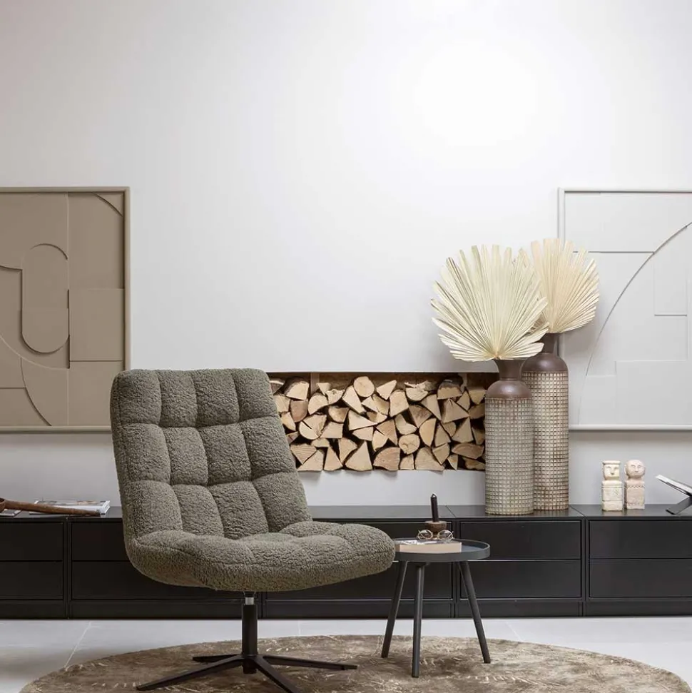 Brauner Teppich mit Blätter Muster - Ciarto