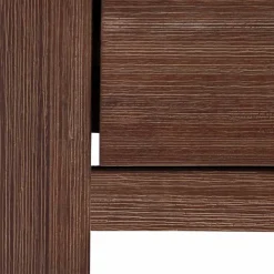 Braunes Akazie Highboard mit 3 Schiebetüren - Ruffes