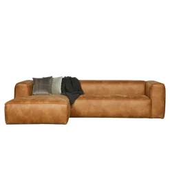 Braunes Ecksofa aus Leder recycelt Robert 305cm breit