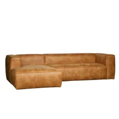 Braunes Ecksofa aus Leder recycelt Robert 305cm breit