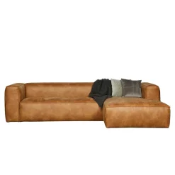 Braunes Ecksofa aus Leder recycelt Robert 305cm breit
