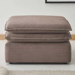 Breitcord Hocker in Hellbraun - Anyna