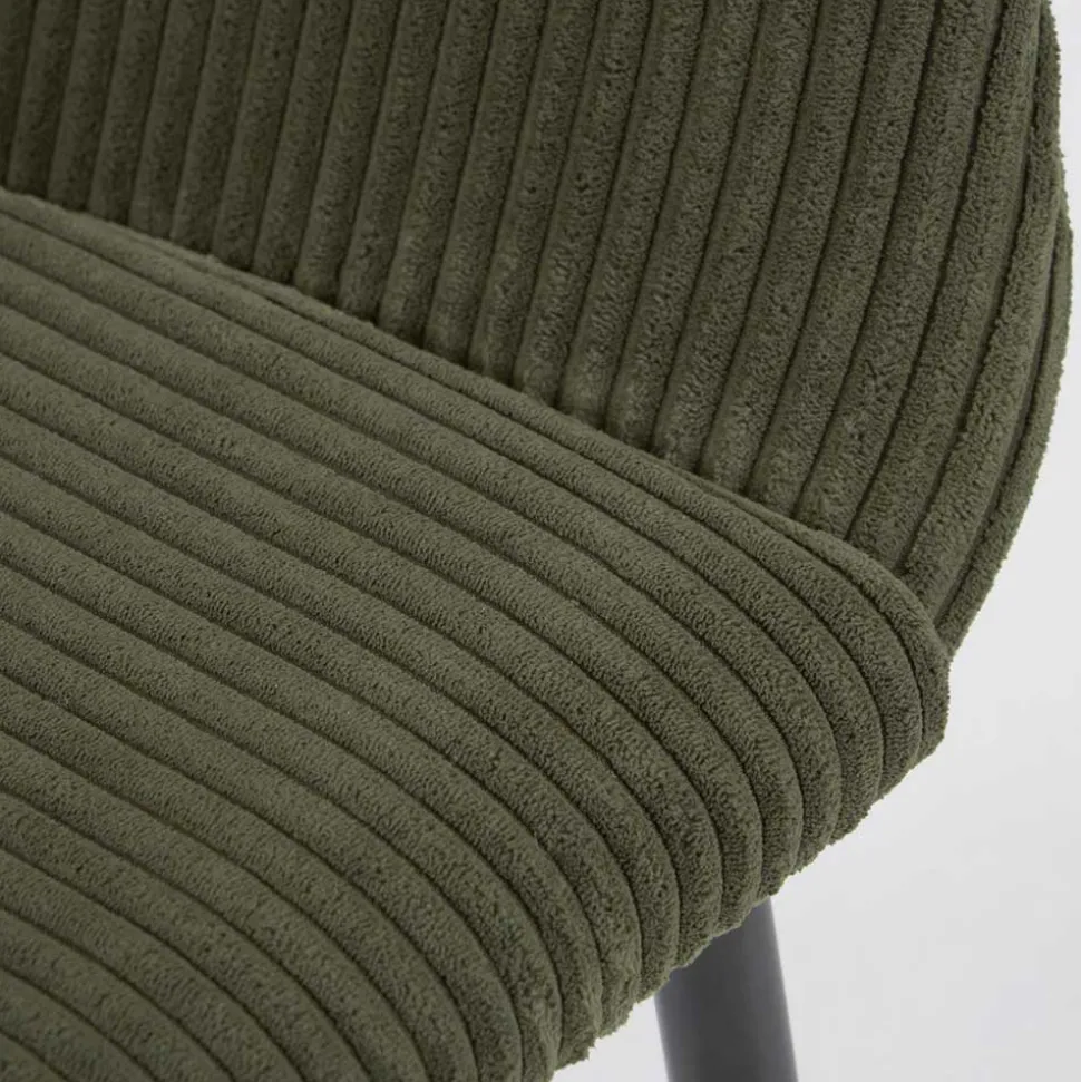 Breitcord Stühle in Dunkelgrün - Rovakis (4er Set)