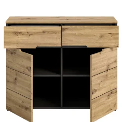 Breite Flurkommode mit zwei Schubladen - Norja