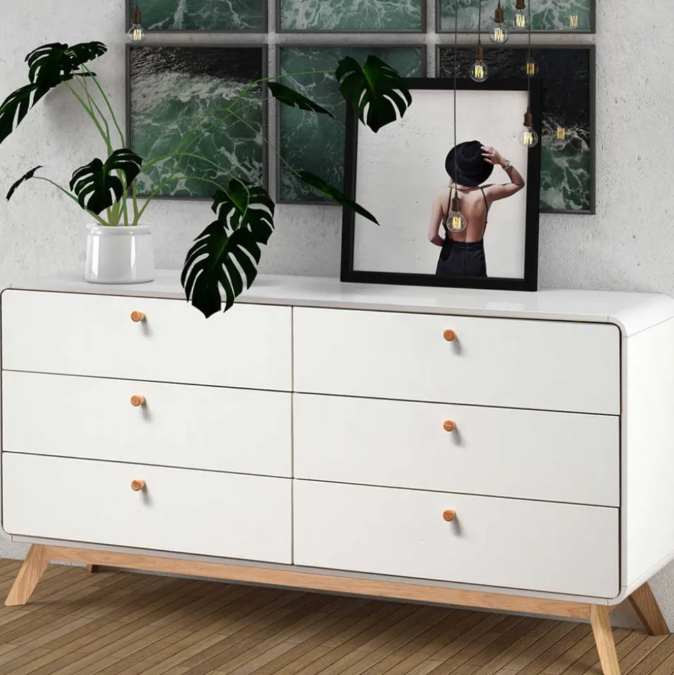 Breite Kommode mit sechs Schubladen - Kolreva
