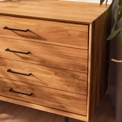 Breite Kommode mit vier Schubladen & Tür - Kerfa