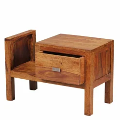 Breite Nachtkommode Hoslo mit Schublade und offener Ablage 60cm