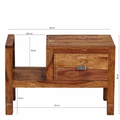 Breite Nachtkommode Hoslo mit Schublade und offener Ablage 60cm