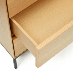 Breite Schubladen-Kommode in Eichefarben - Utperio