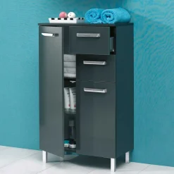 Breiter Badezimmer-Unterschrank in Anthrazit - Colistran