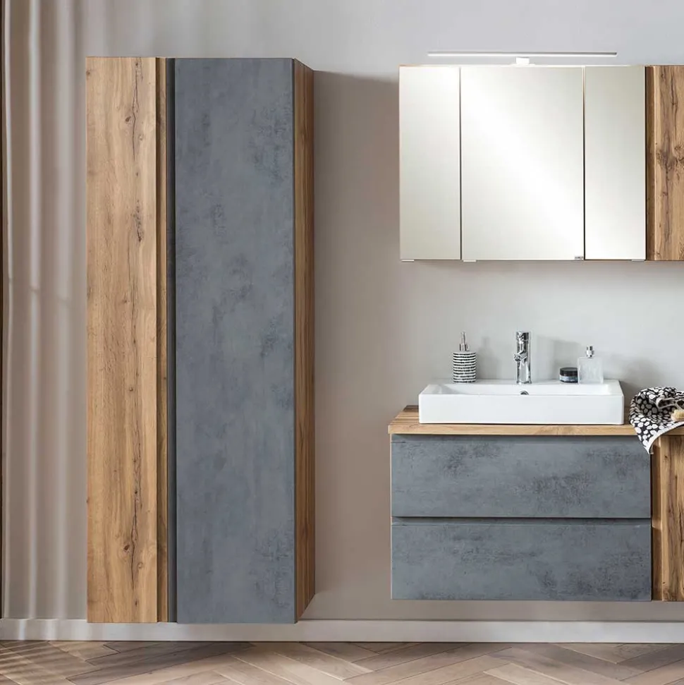 Breiter Badhochschrank mit Doppeltür - Mia