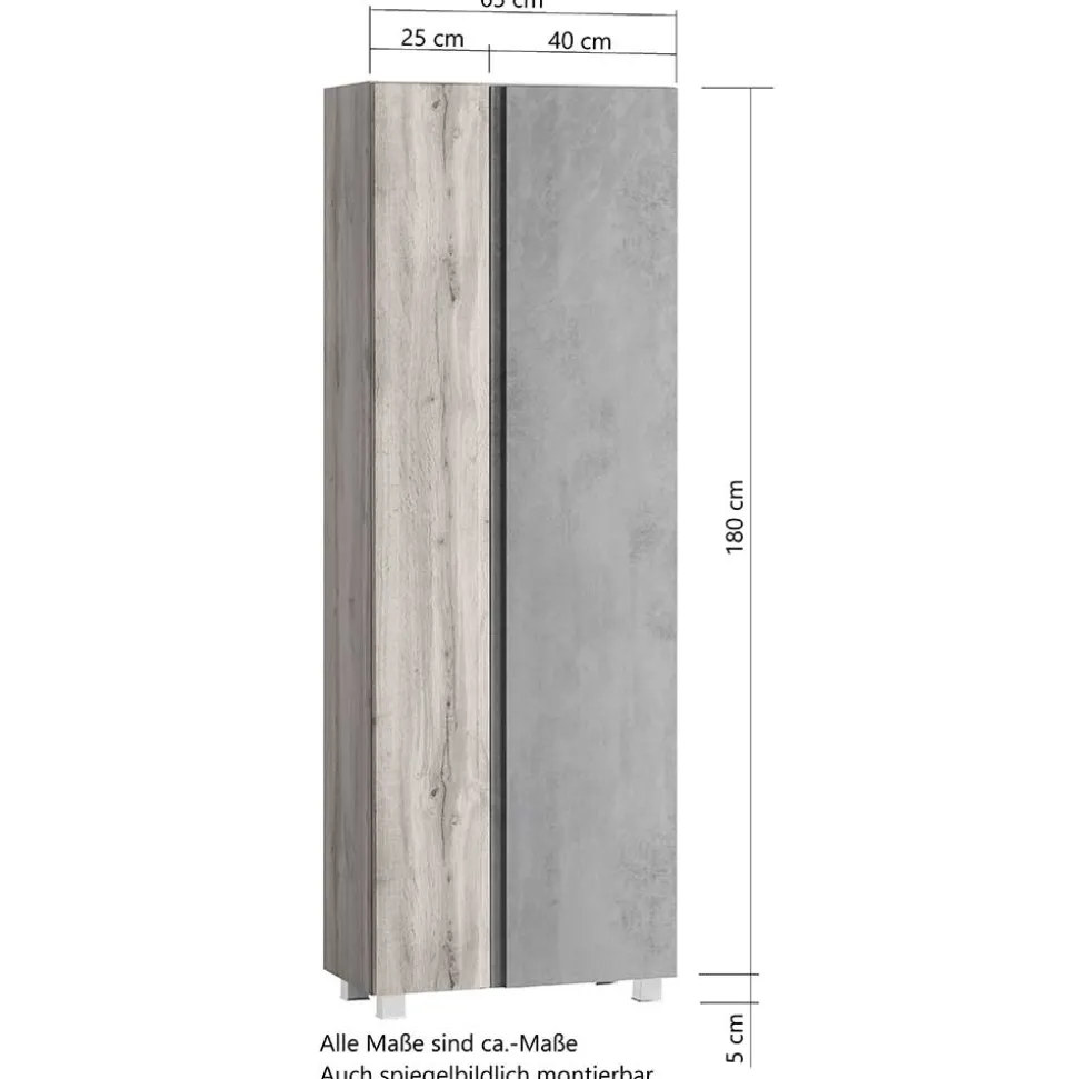 Breiter Badhochschrank mit Doppeltür - Mia