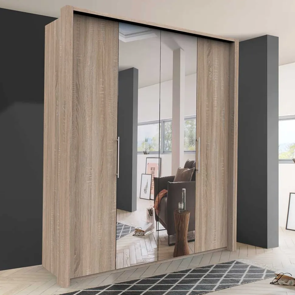 Breiter Falttüren-Schrank mit Spiegel - Zayun