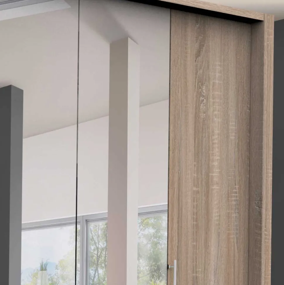 Breiter Falttüren-Schrank mit Spiegel - Zayun