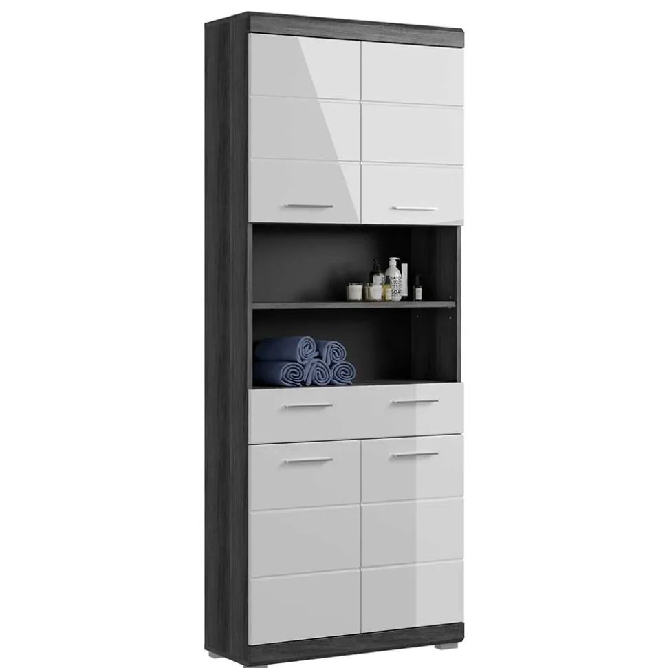 Breiter Hochschrank fürs Bad 74x191x31 cm - Nancys