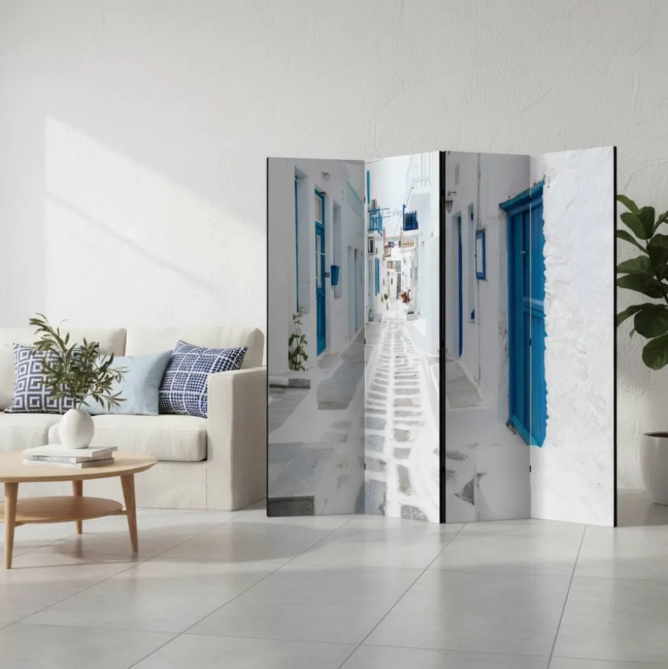 Breiter Raumtrenner in Weiß & Blau - Malta