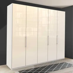 Breiter Schlafzimmerschrank in Cremefarben - Zidarie